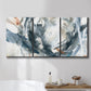 Three-panel canvas wall art featuring repeating abstract geometric array, displayed in a bathroom above a bathtub.