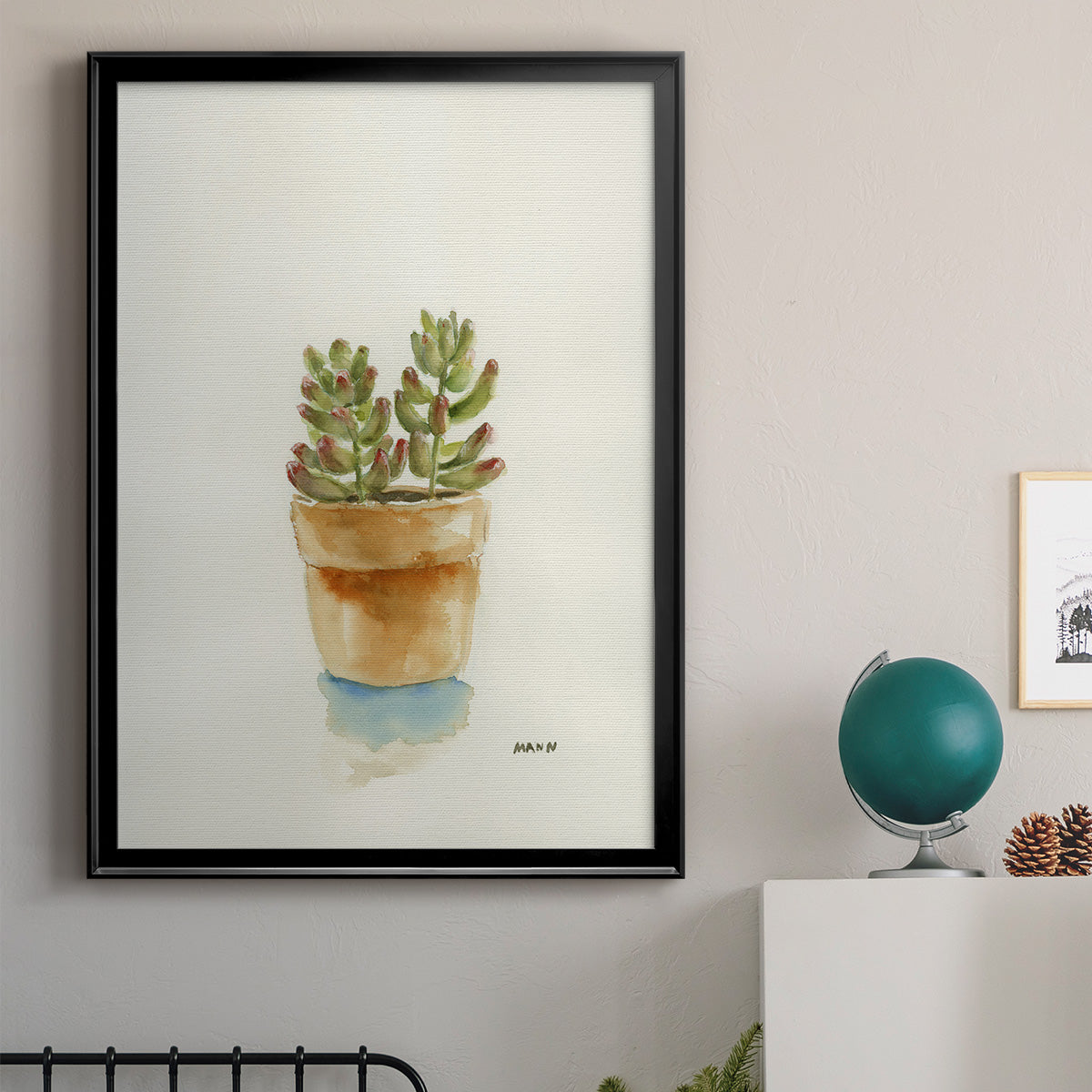 Succulent III - Modern Framed Canvas Print