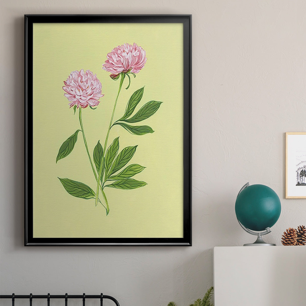 Peonies in Yellow II - Modern Framed Canvas Print