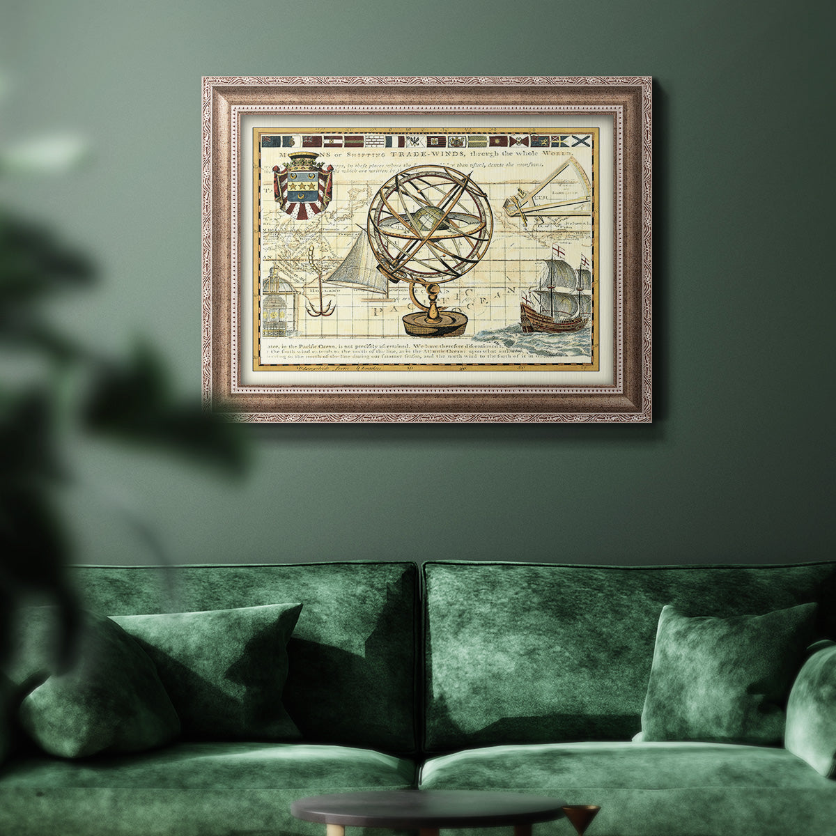 Nautical Map I Premium Framed Canvas- Ready to Hang