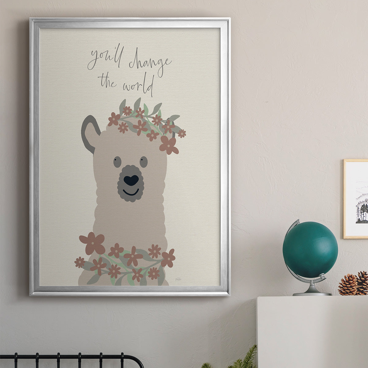 Change The World - Modern Framed Canvas Print