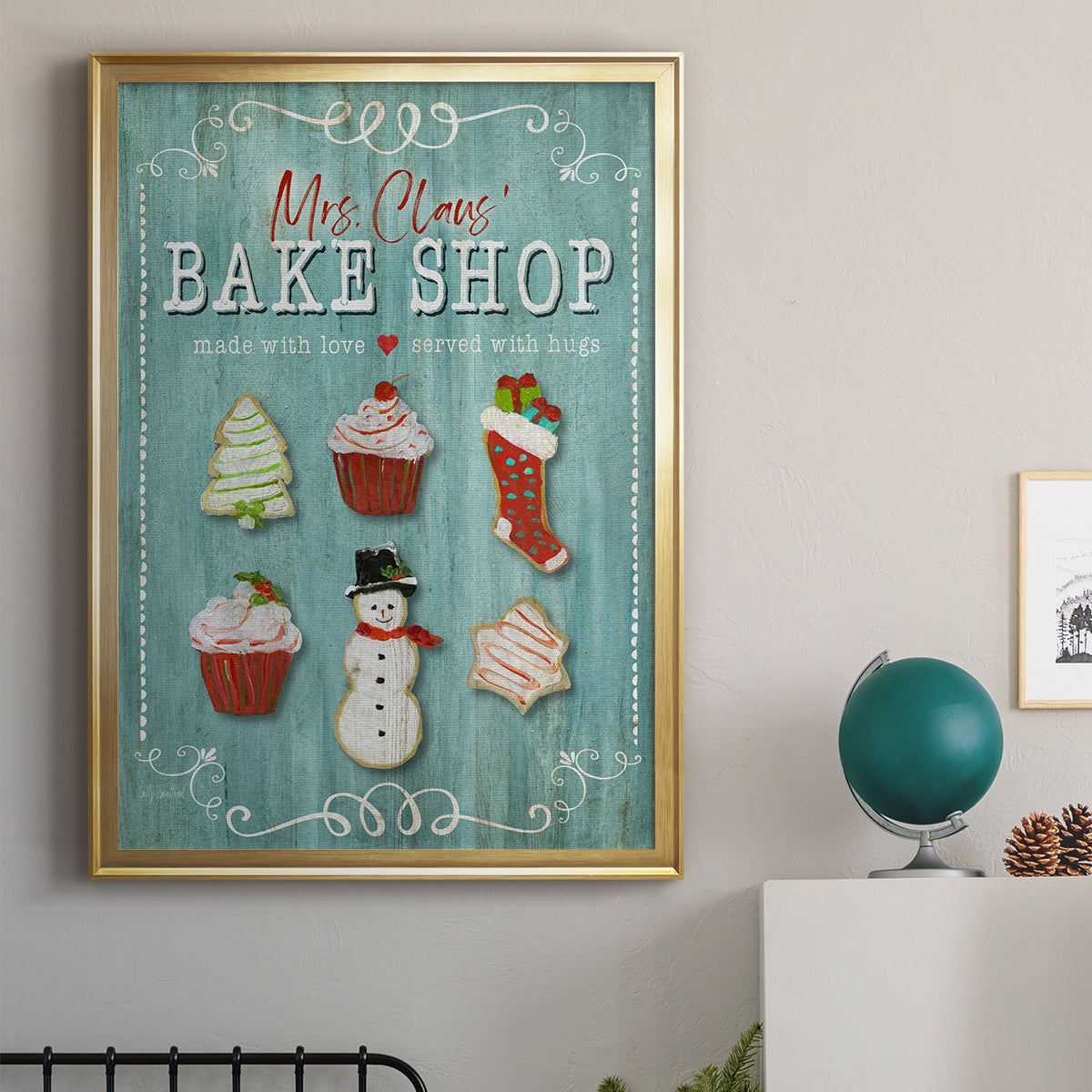 Mrs. Claus Bake Shop - Modern Framed Canvas Print