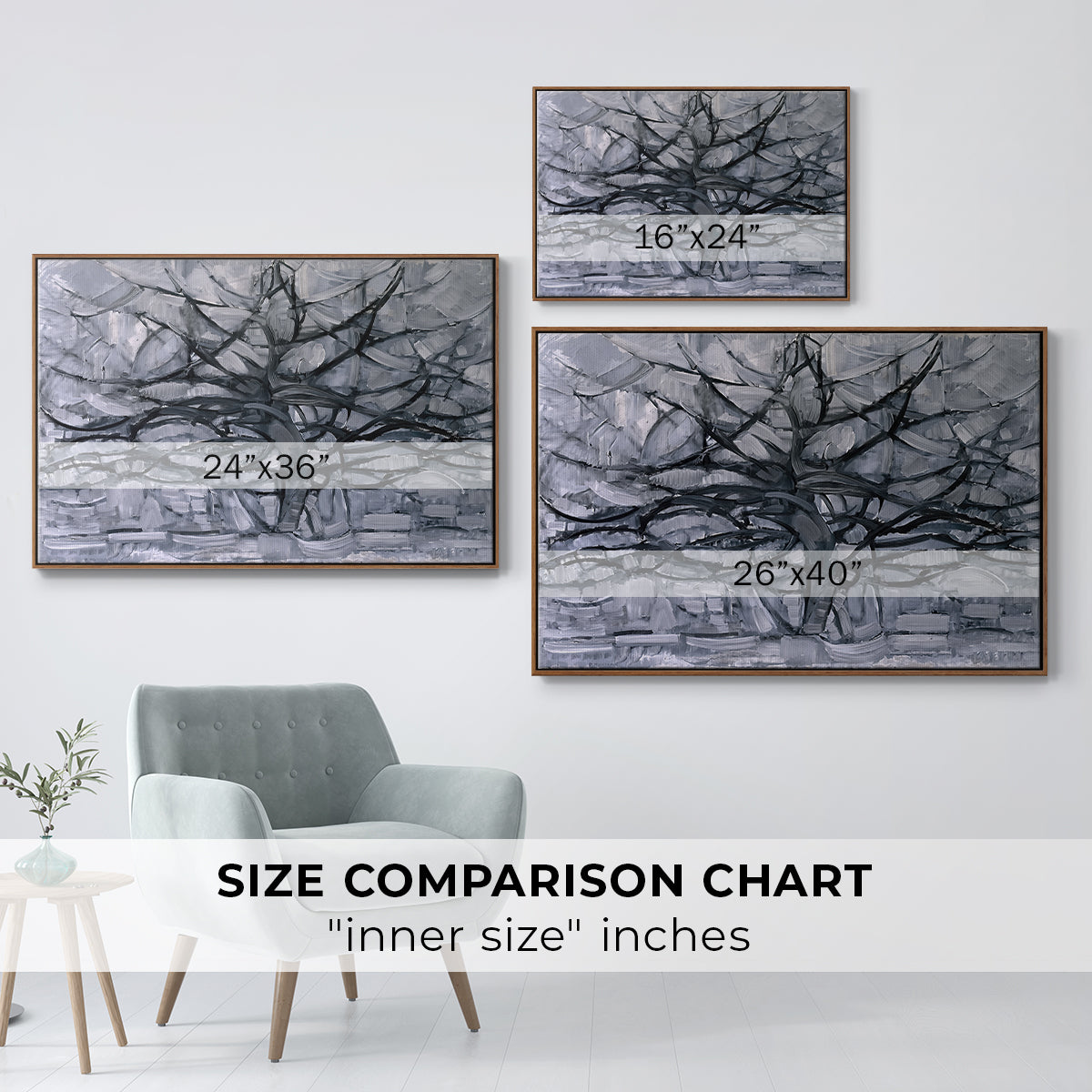 The Gray Tree, 1911 - Floater Framed Canvas Print