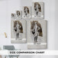 Size comparison chart for canvas art prints, showing multiple size options.