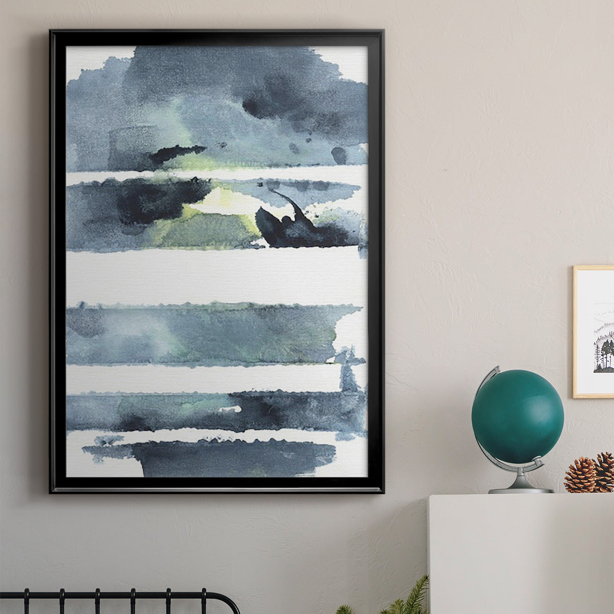 Blue Memories I - Modern Framed Canvas Print