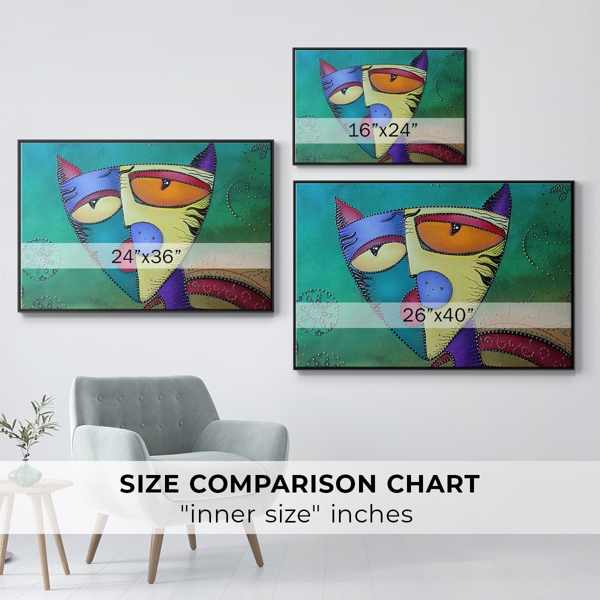 Celestial Cat - Floater Framed Canvas Print
