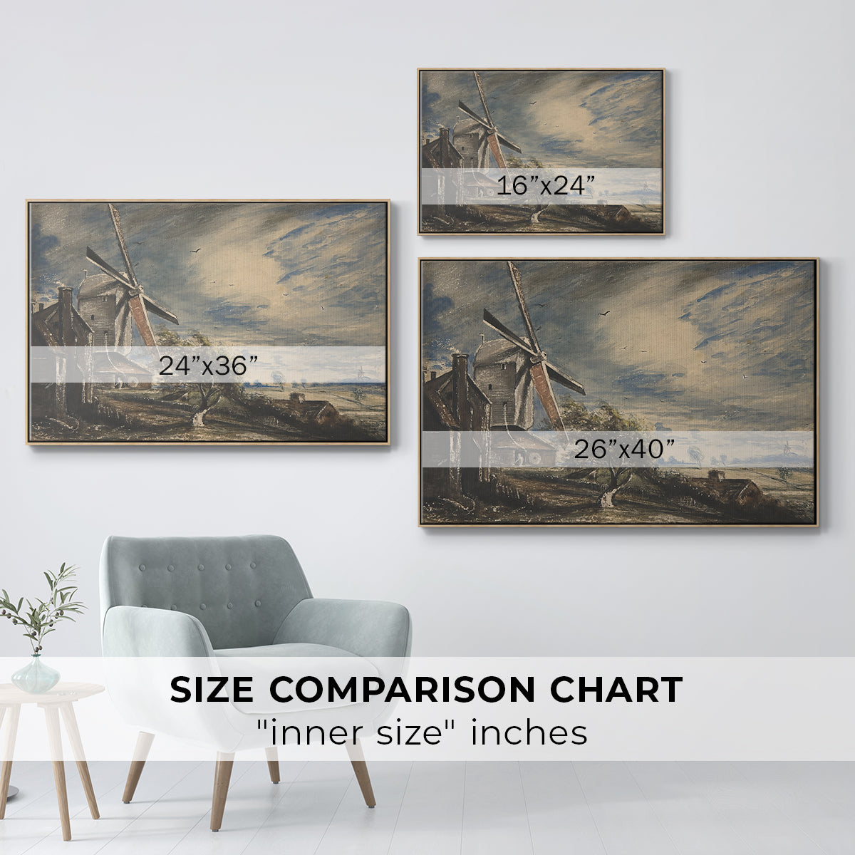A Mill Near Colchester, c. 1833 - Floater Framed Canvas Print