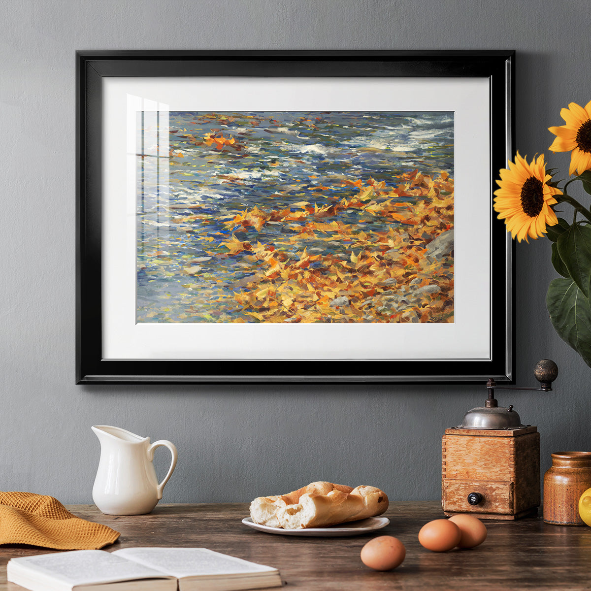 Autumn Creek - Modern Framed Art Print