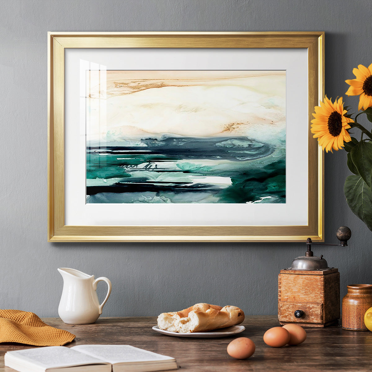 Sea Foam Flow II Premium Framed Print - Ready to Hang