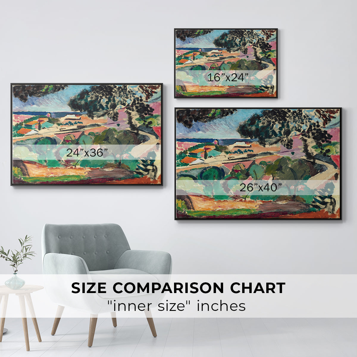 Landscape at Collioure, 1907 - Floater Framed Canvas Print