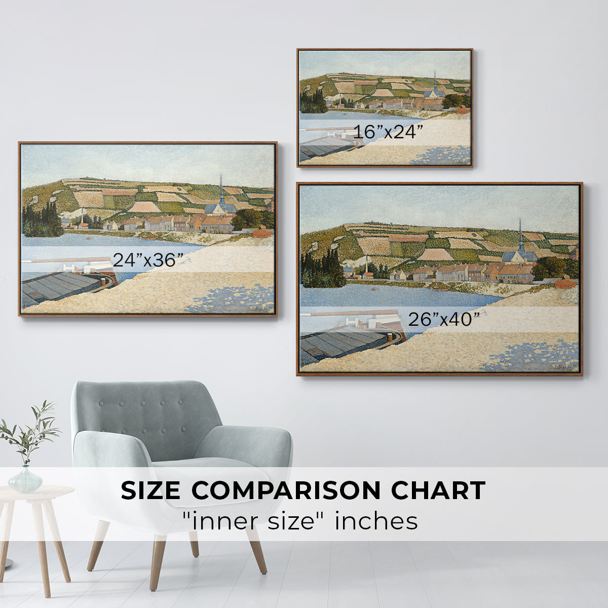 The Riverbank, Les Andelys, 1886 - Floater Framed Canvas Print