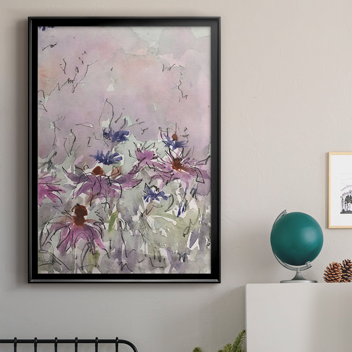 Floral Entertainment I - Modern Framed Canvas Print