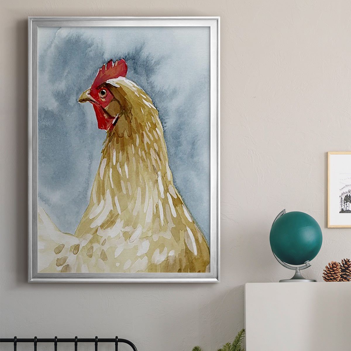 Chicken Portrait I - Modern Framed Canvas Print