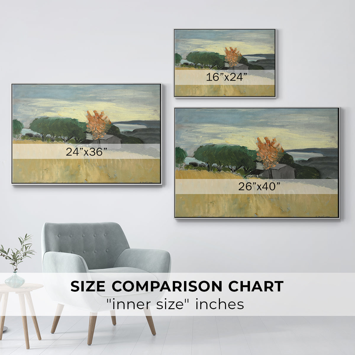 Fields of Wheat in Cagnes, 1918 - Floater Framed Canvas Print