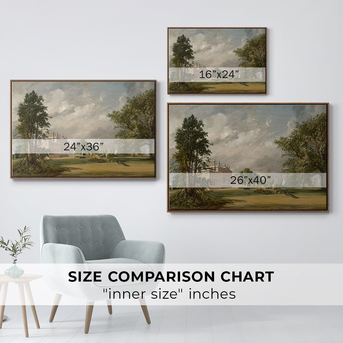 Malvern Hall, 1821 - Floater Framed Canvas Print