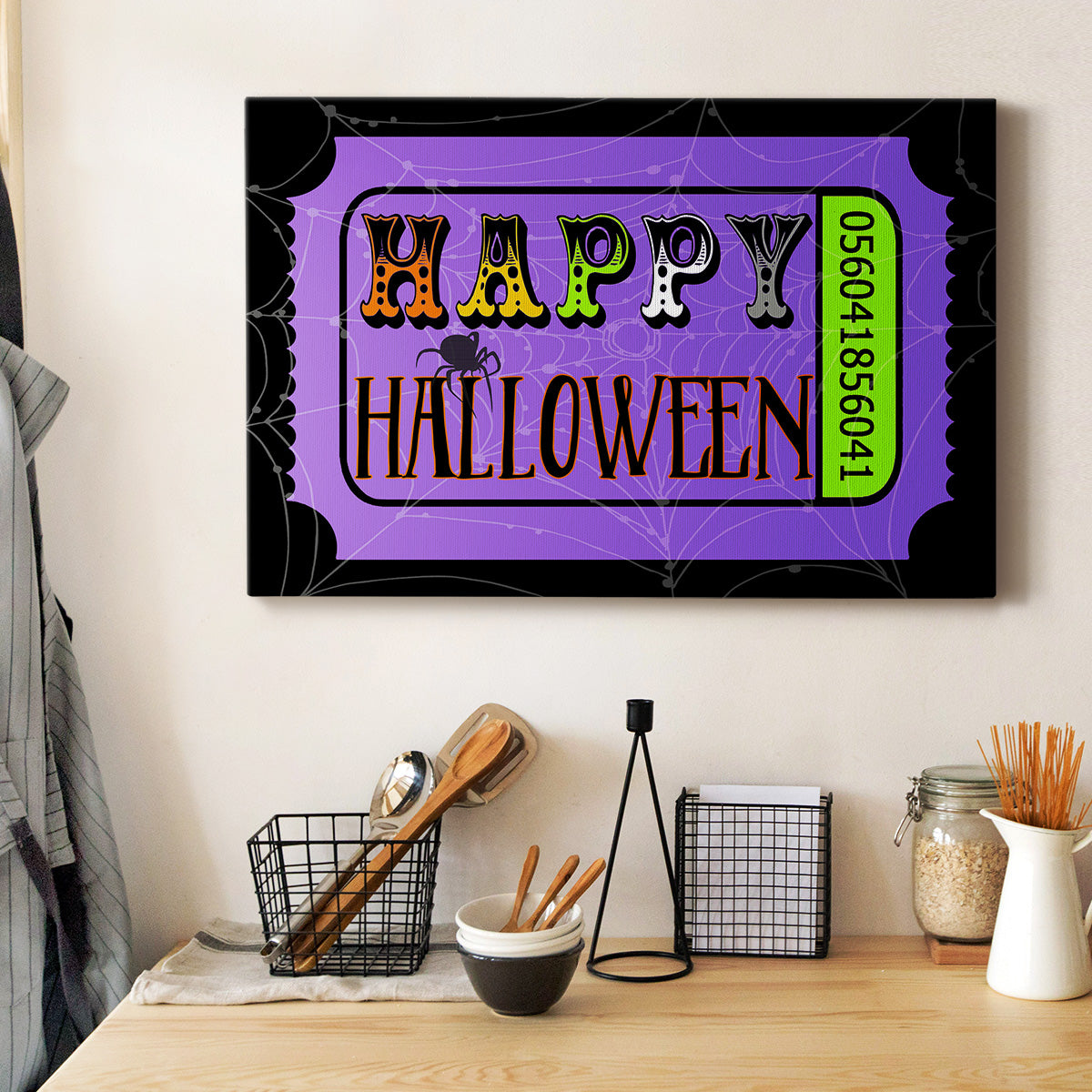 Happy Halloween Ticket - Canvas Art Print