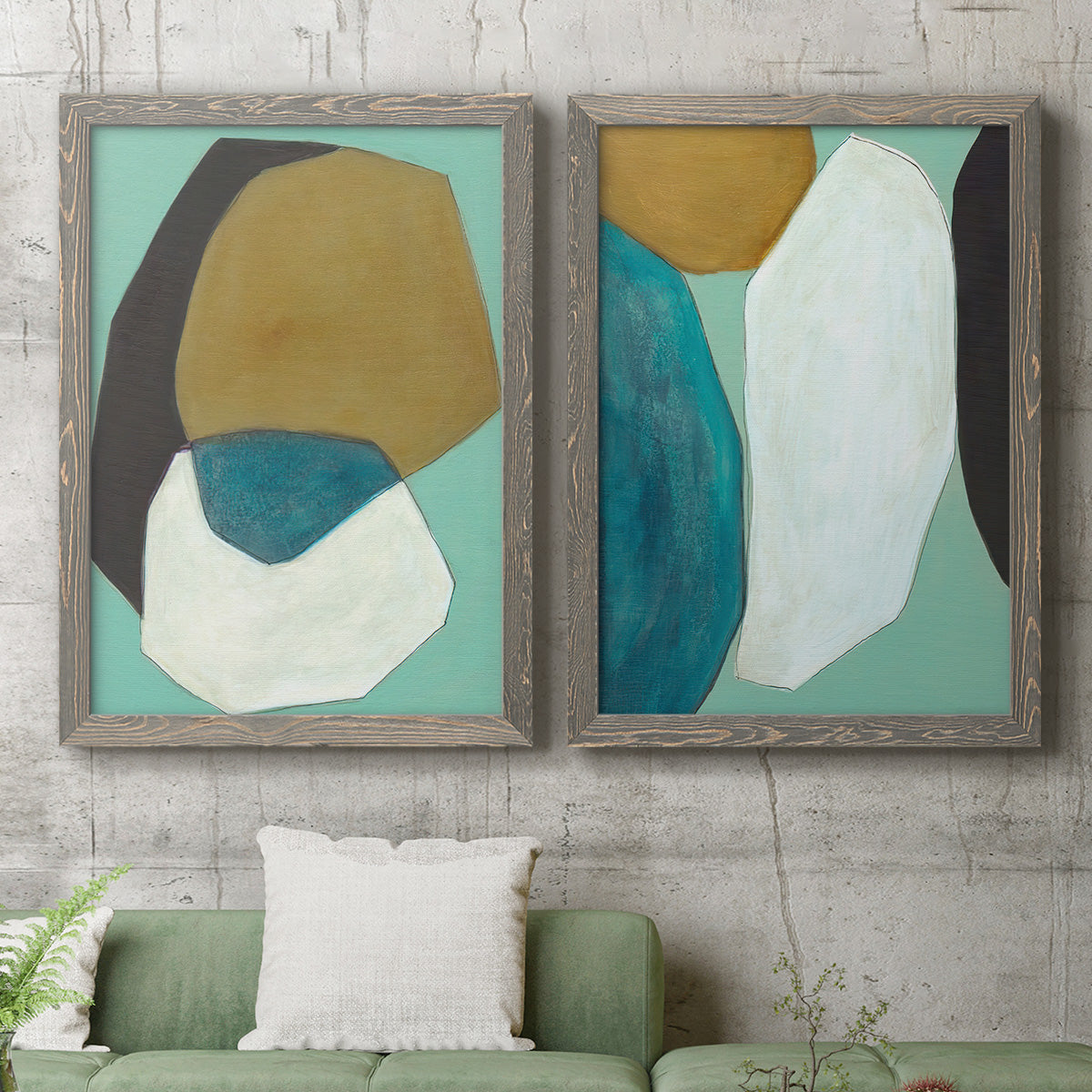 Boulder I - Premium Framed Canvas 2 Piece Set - Ready to Hang