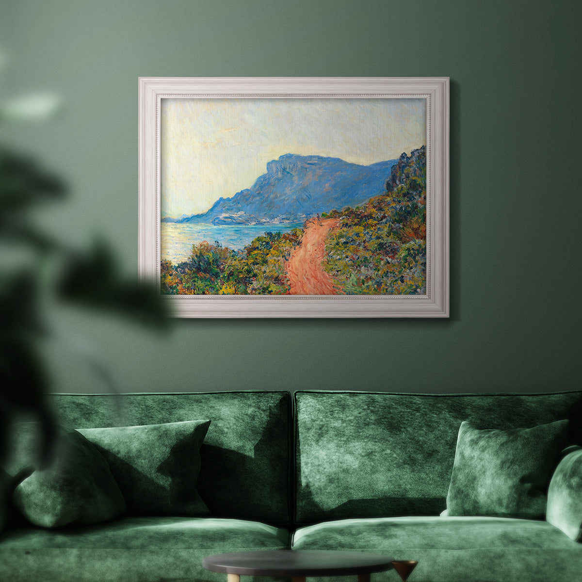 Affiche La Corniche près de Monaco Peinture - Ornate Framed Canvas Print