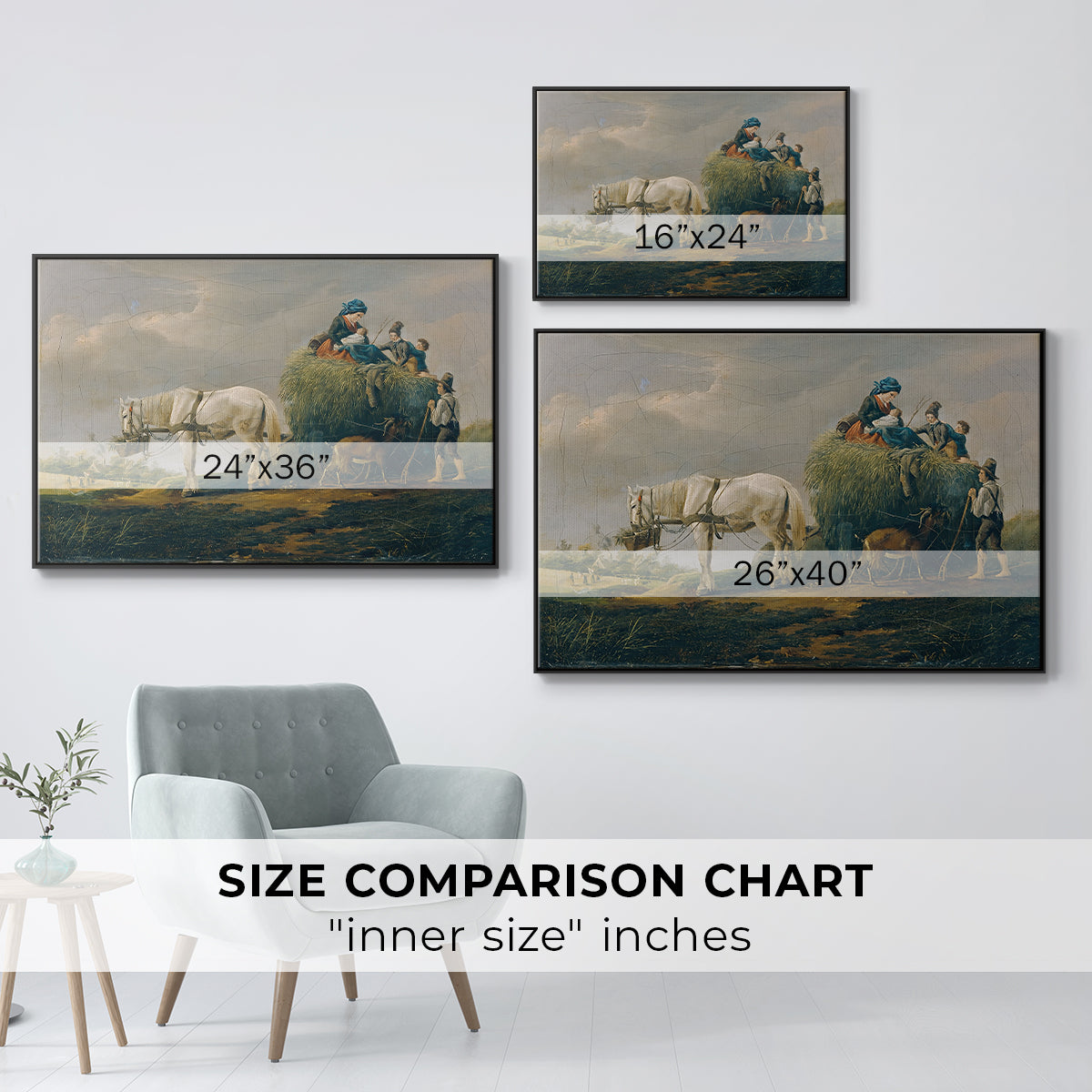 The Hay Wagon (Der Heuwagen), 1824 - Floater Framed Canvas Print