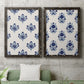 Indigo Bloom Pattern I - Premium Framed Canvas 2 Piece Set - Ready to Hang