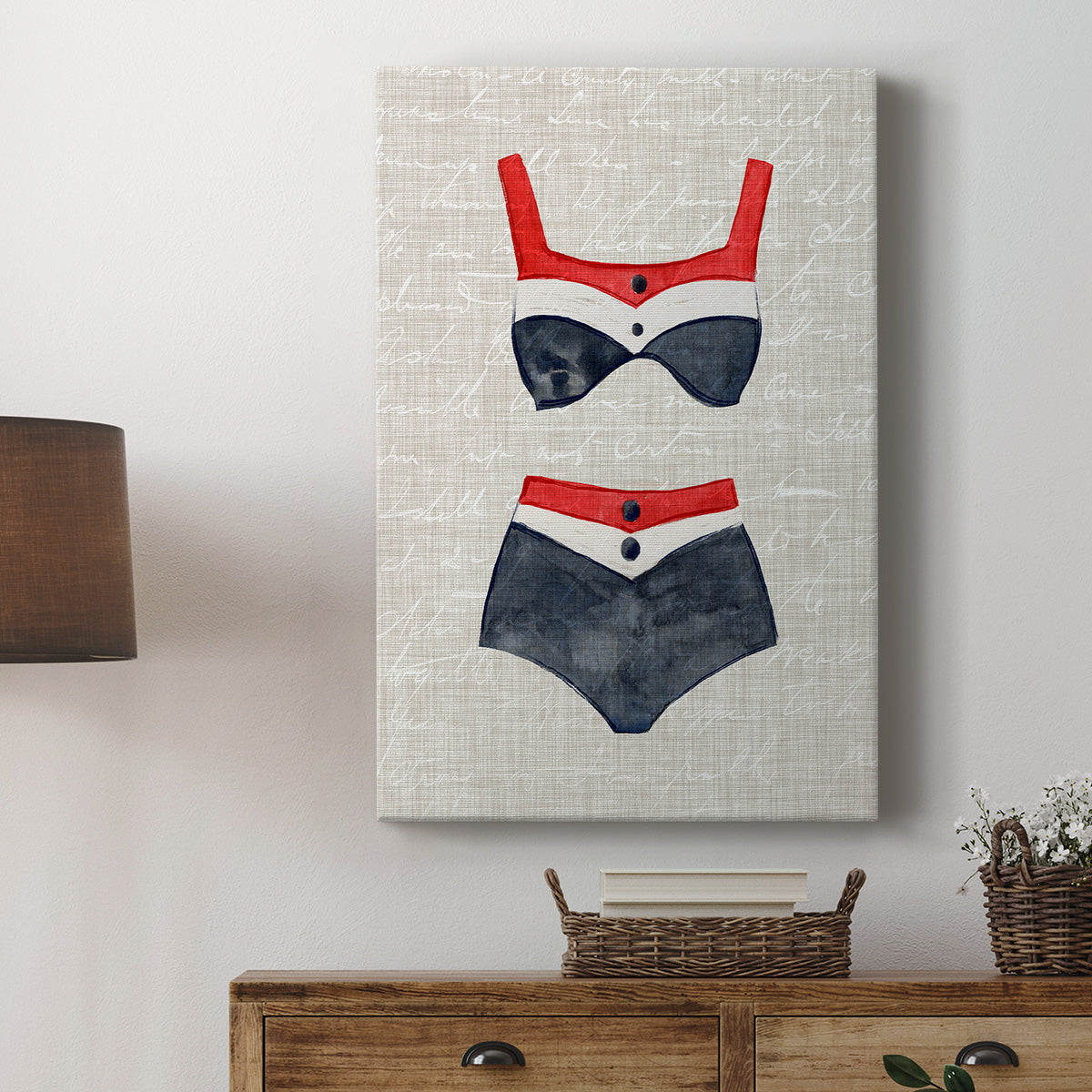 Vintage Swimming I Premium Gallery Wrapped Canvas - Ready to Hang