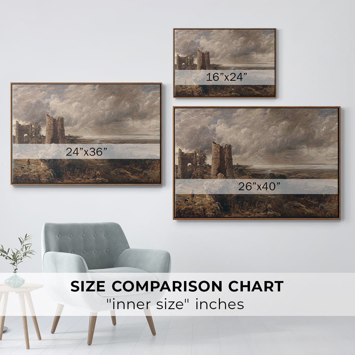 Hadleigh Castle, Mouth of Thames, c. 1829 - Floater Framed Canvas Print