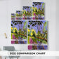 Size comparison chart for canvas art prints, showing multiple size options.