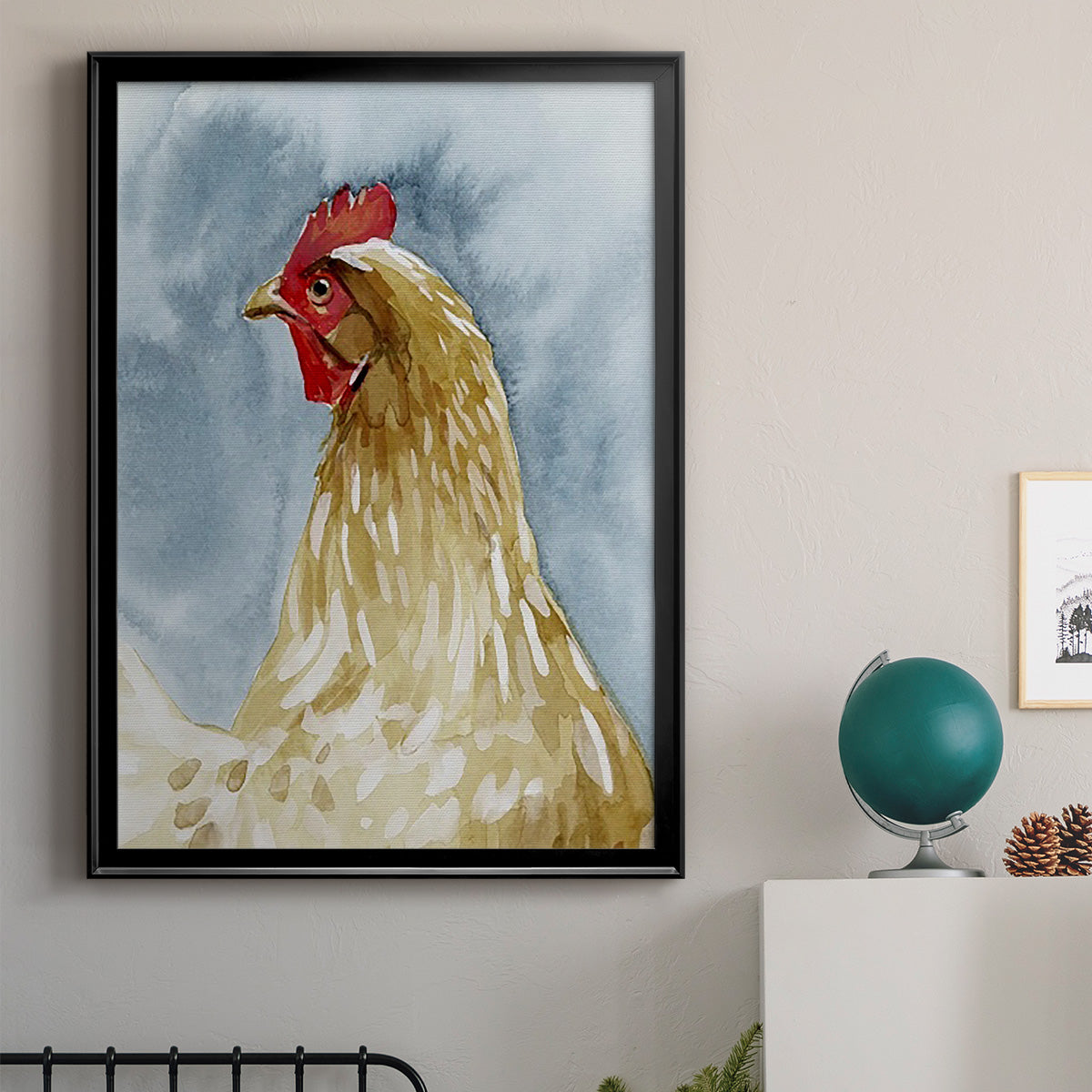 Chicken Portrait I - Modern Framed Canvas Print