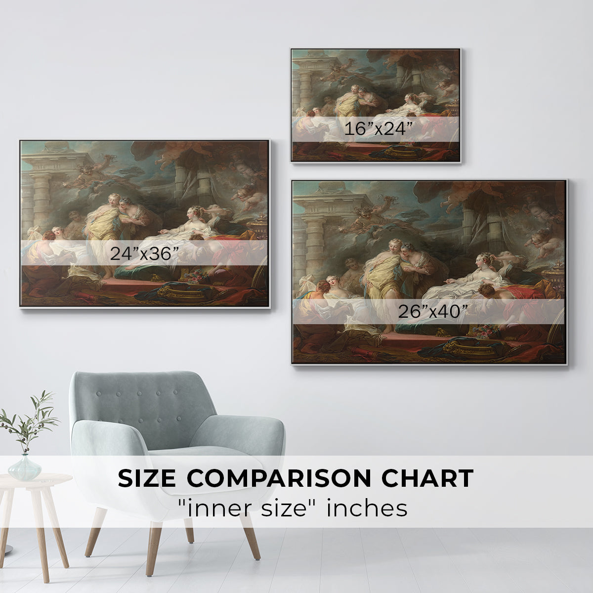 Psyche Showing Her Sisters Her Gifts from Cupid, 1753 - Floater Framed Canvas Print