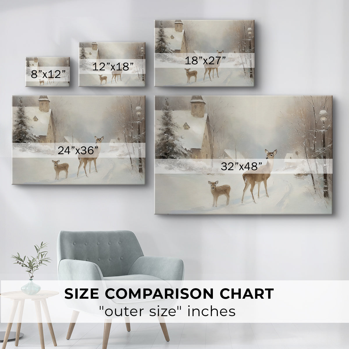 Frostlit Yule at Twilight - Canvas Art Print