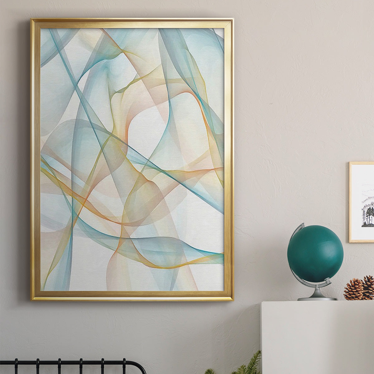 Curves and Waves III - Modern Framed Canvas Print