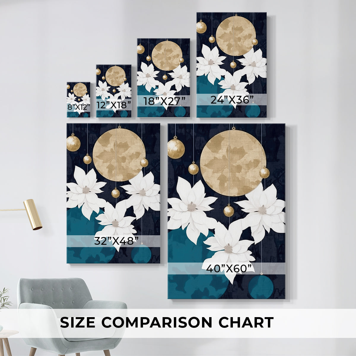 Pale Winter Evergreen at Midnight - Canvas Art Print