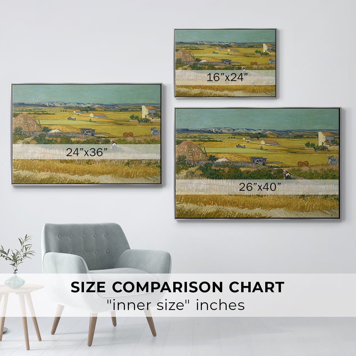 The Harvest, 1888 - Floater Framed Canvas Print
