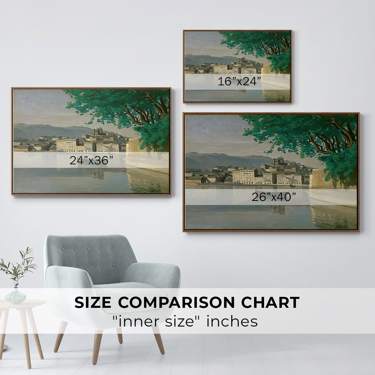 Geneva View of Part of the City, c. 1834-1835 - Floater Framed Canvas Print