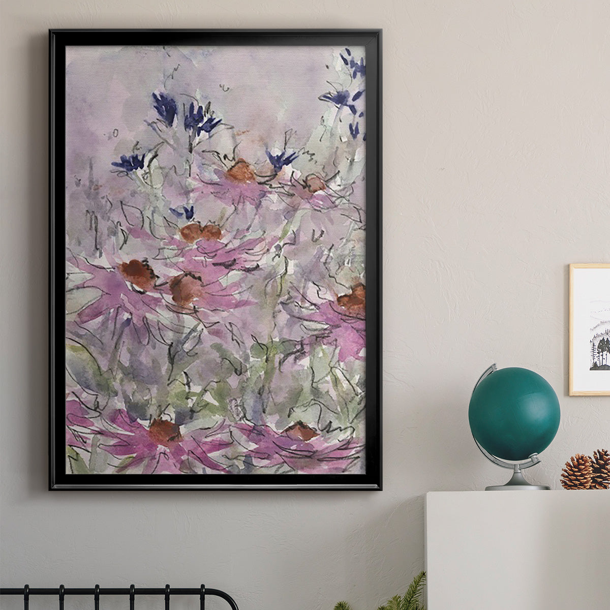 Floral Entertainment II - Modern Framed Canvas Print