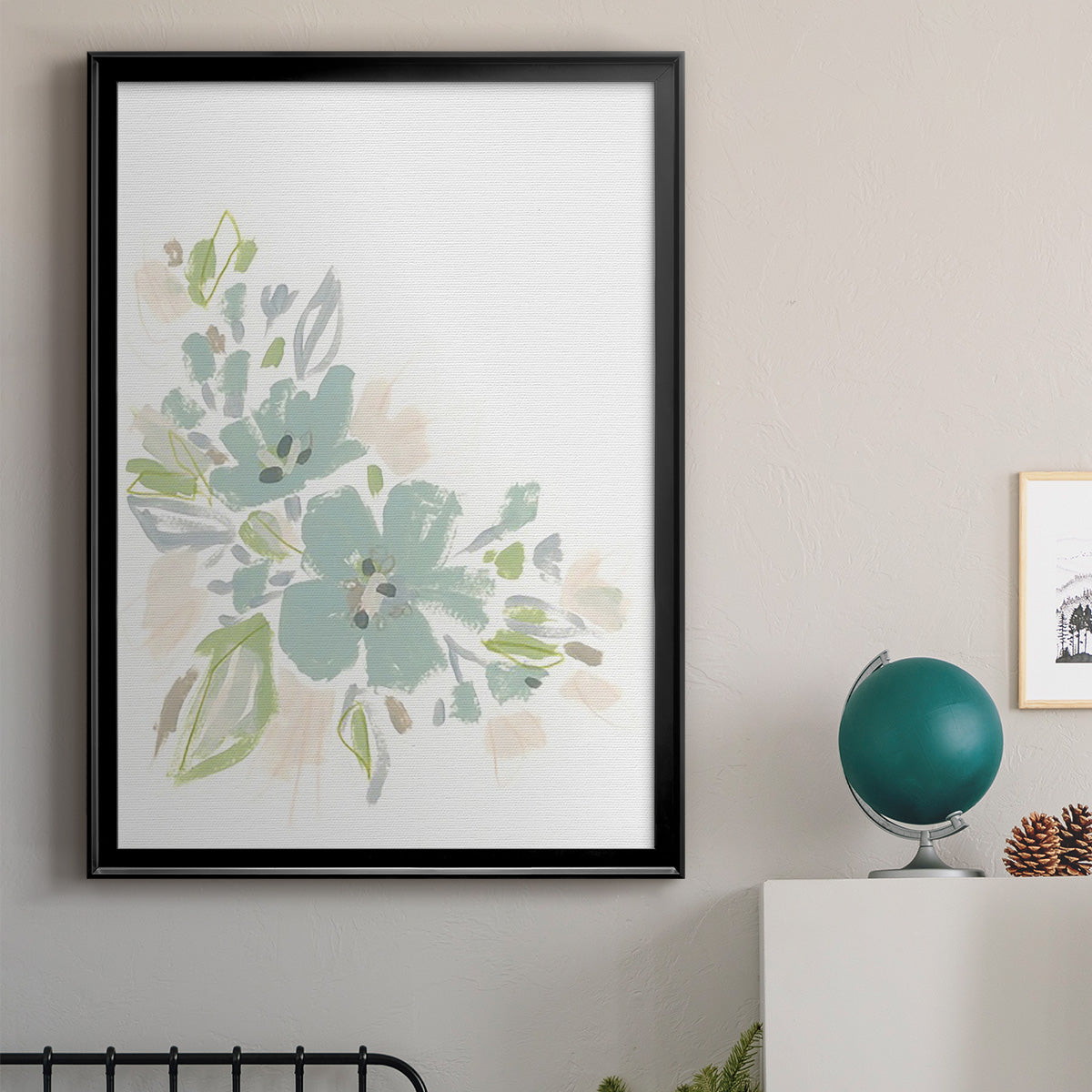 Seafoam Petals I - Modern Framed Canvas Print