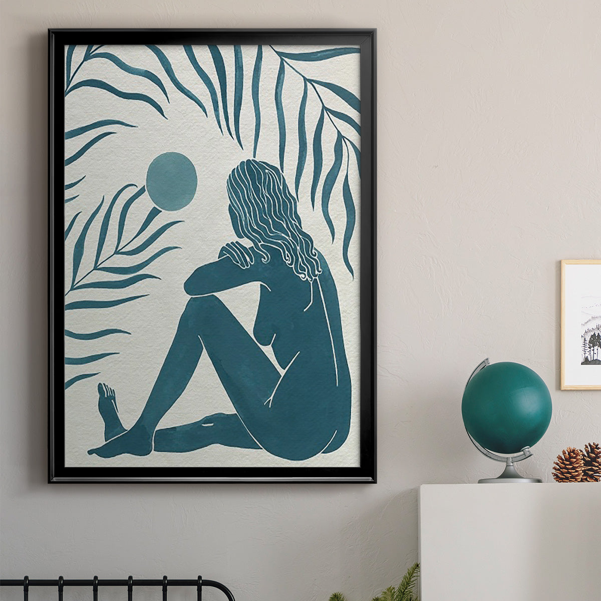 Moon Gazer II - Modern Framed Canvas Print