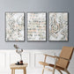 Sand Glyphs I - Framed Premium Gallery Wrapped Canvas L Frame 3 Piece Set - Ready to Hang