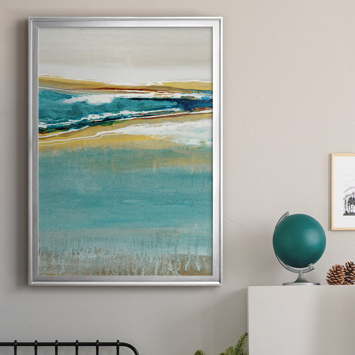 Aqua Quartz V1 - Modern Framed Canvas Print