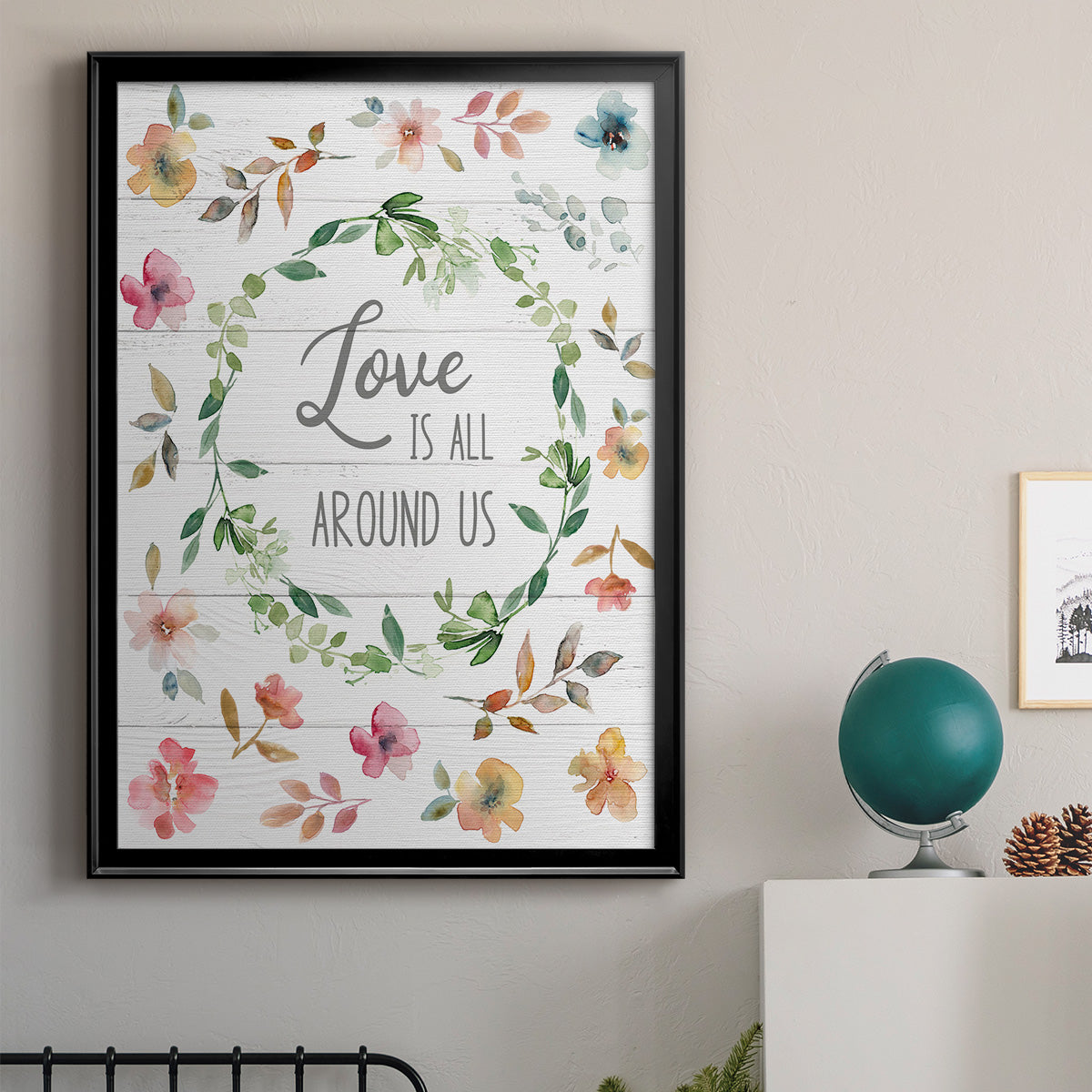 Love is All Around Us - Modern Framed Canvas Print