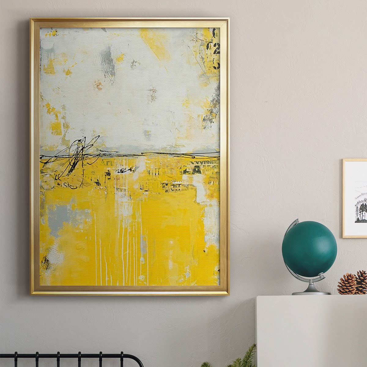 Yellow Bound - Modern Framed Canvas Print