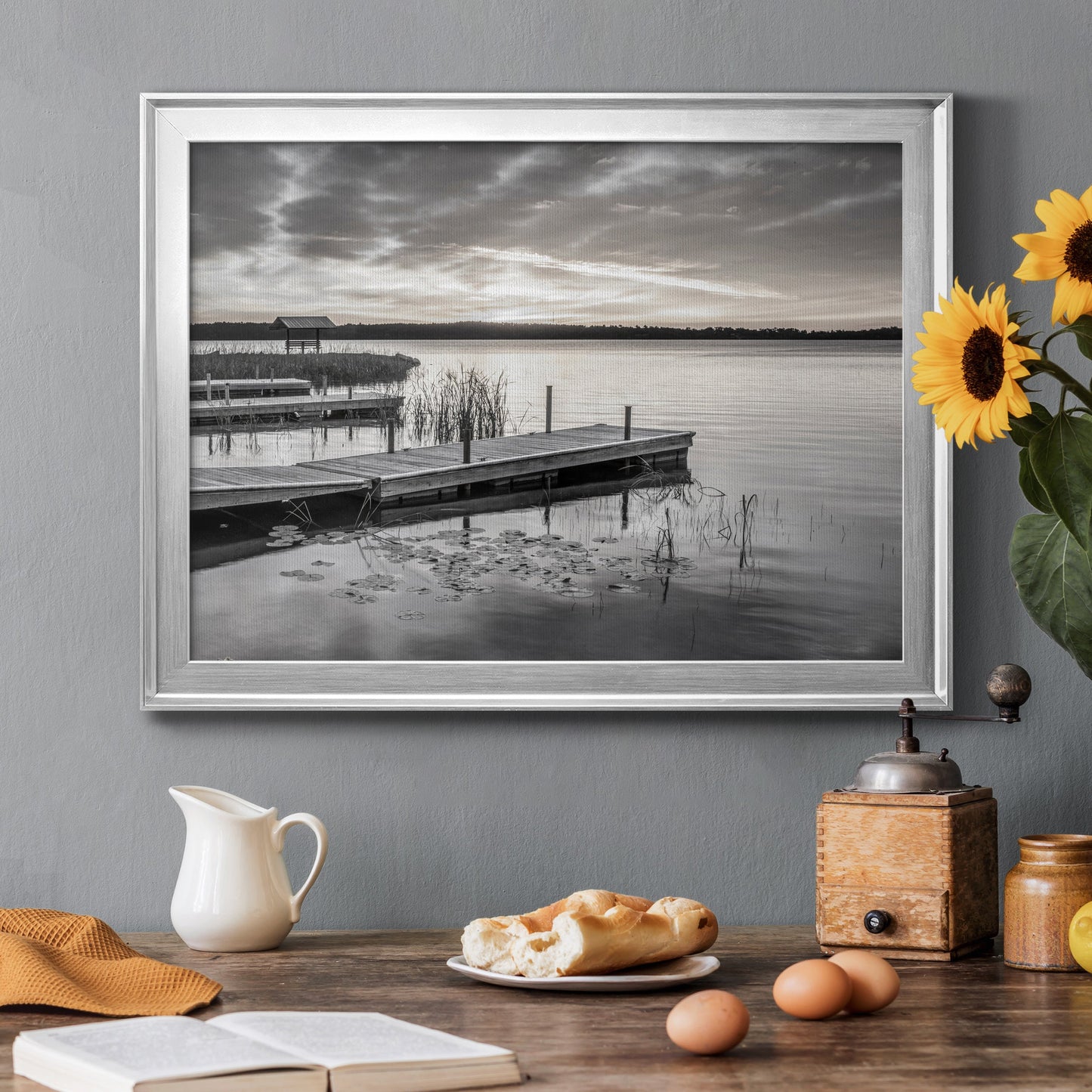 Soft Summer Sunrise - Modern Framed Canvas Print