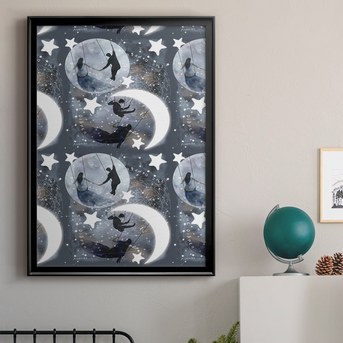 Celestial Love Collection E - Modern Framed Canvas Print