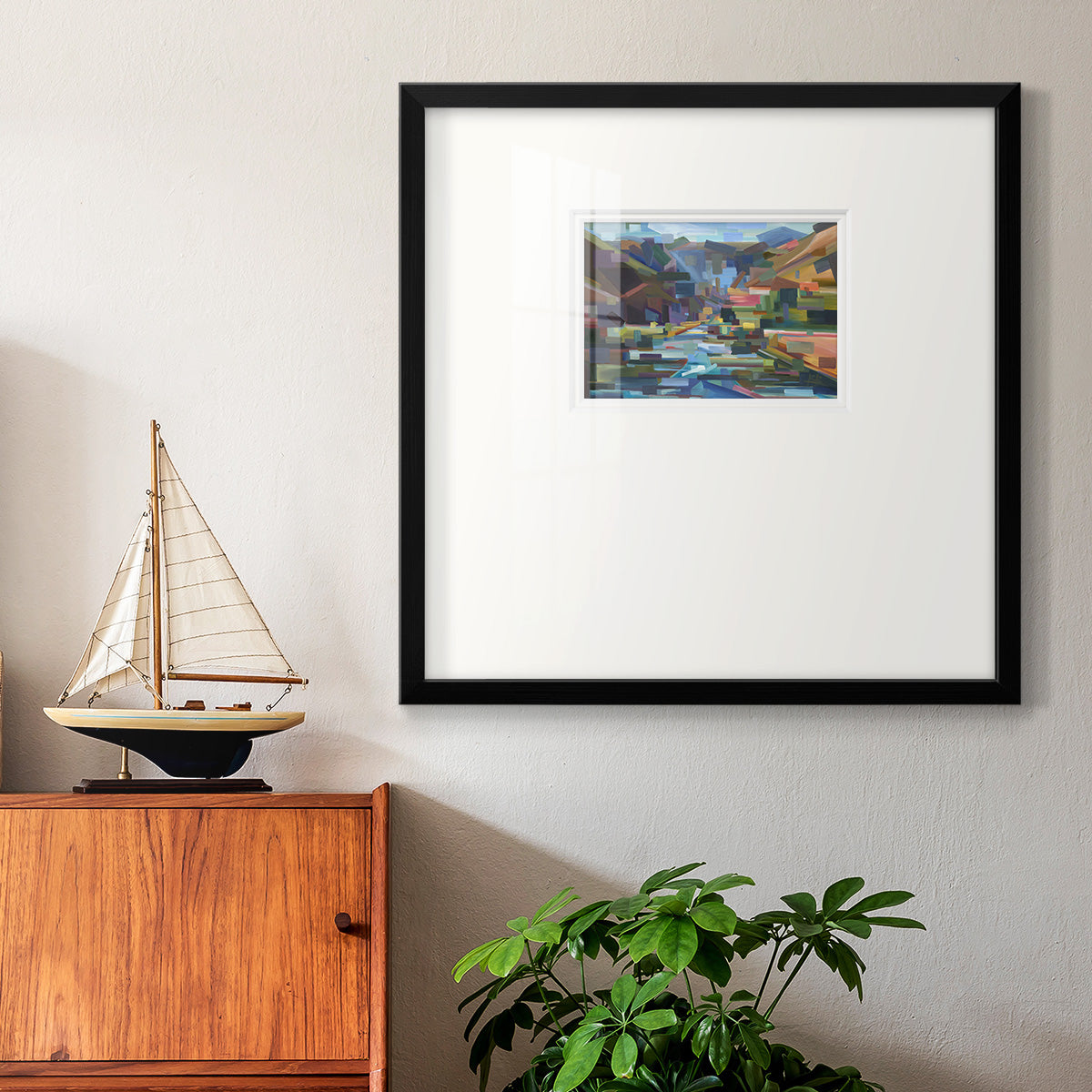 Pieces of Yakima Canyon- Premium Framed Print Double Matboard