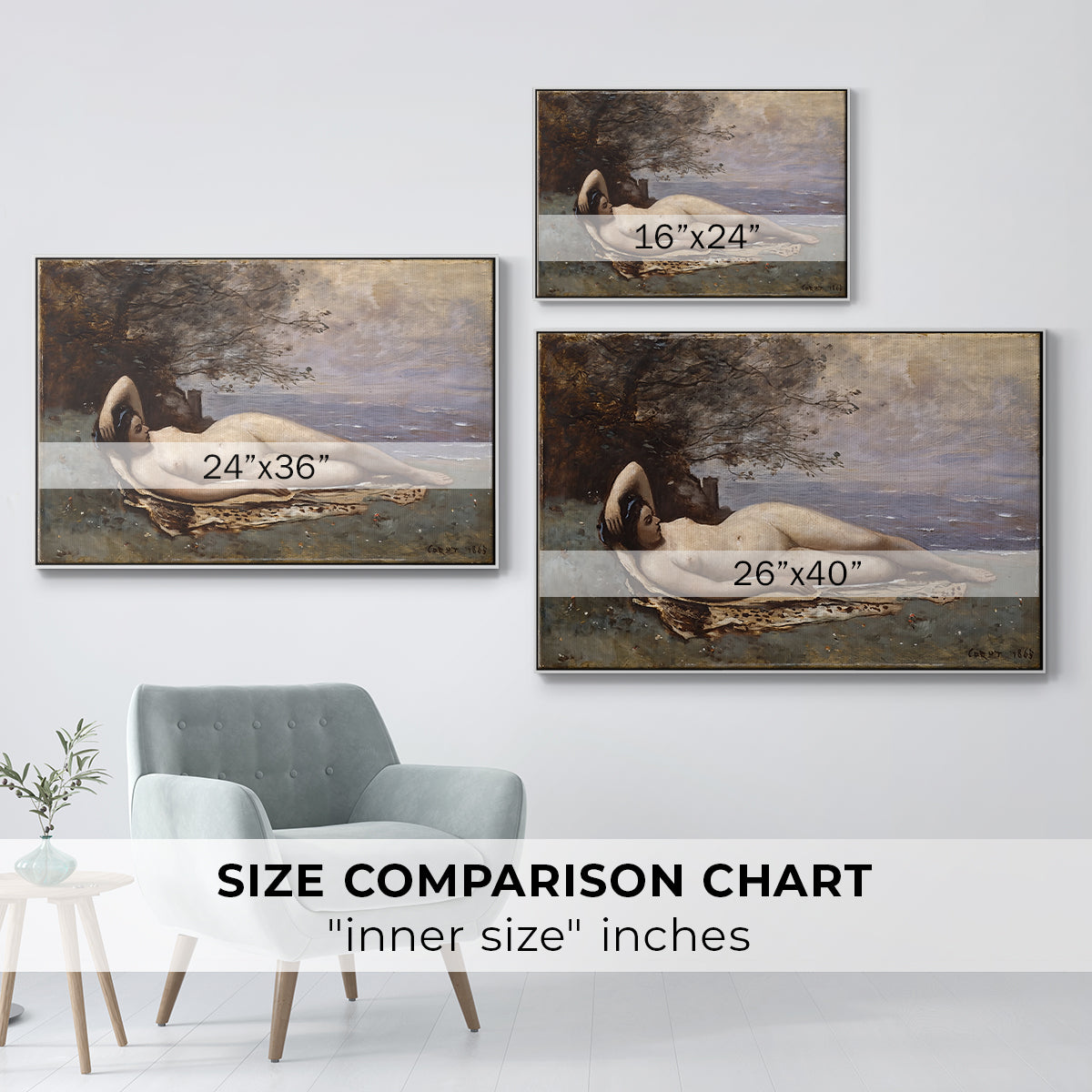 Bacchante by the Sea, 1865 - Floater Framed Canvas Print