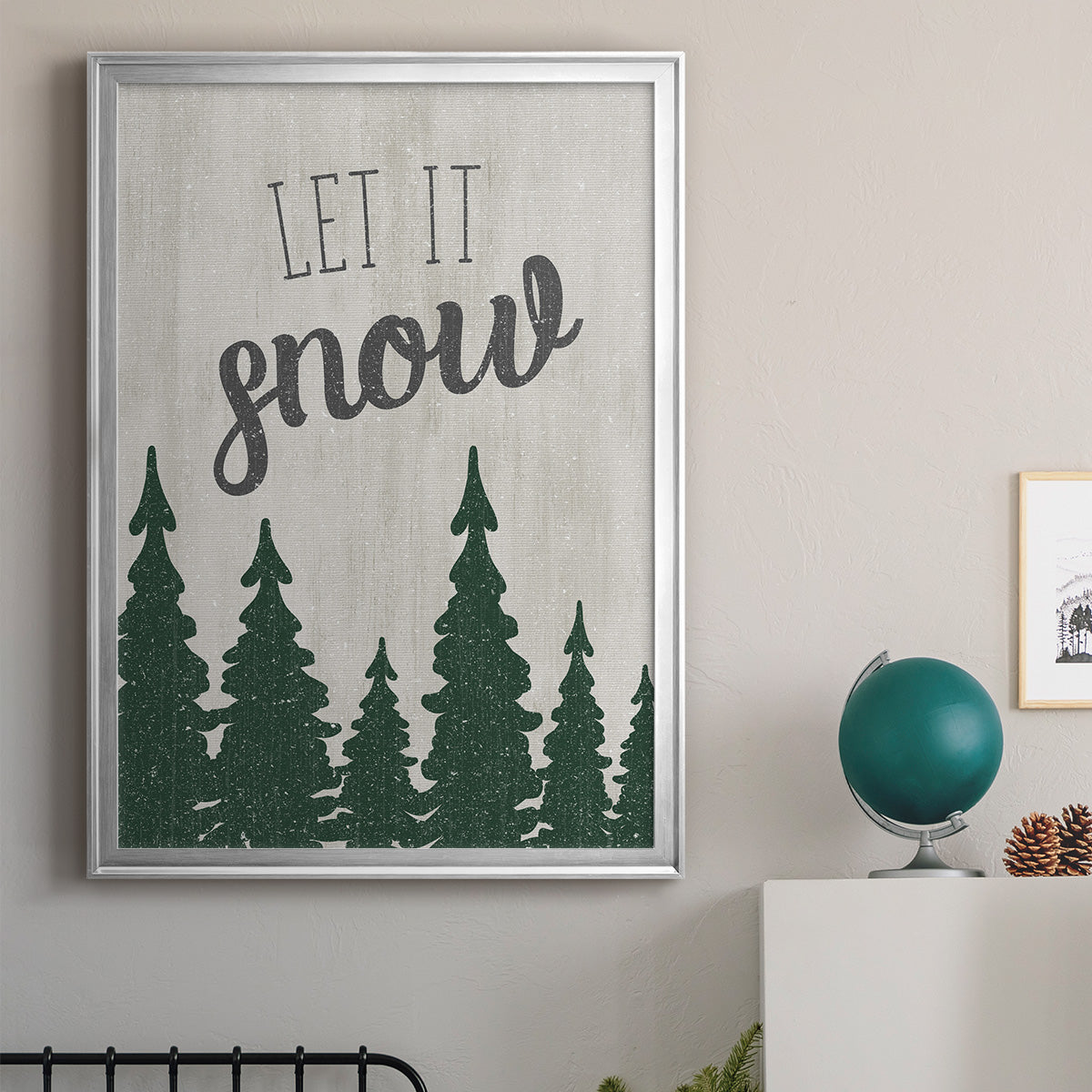 Let It Snow Forest - Modern Framed Canvas Print