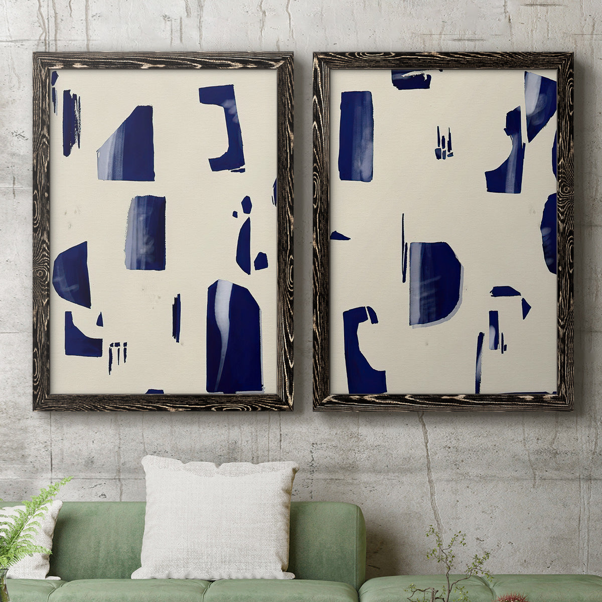 Fragment Abstraction I - Premium Framed Canvas 2 Piece Set - Ready to Hang