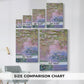 Size comparison chart for canvas art prints, showing multiple size options.