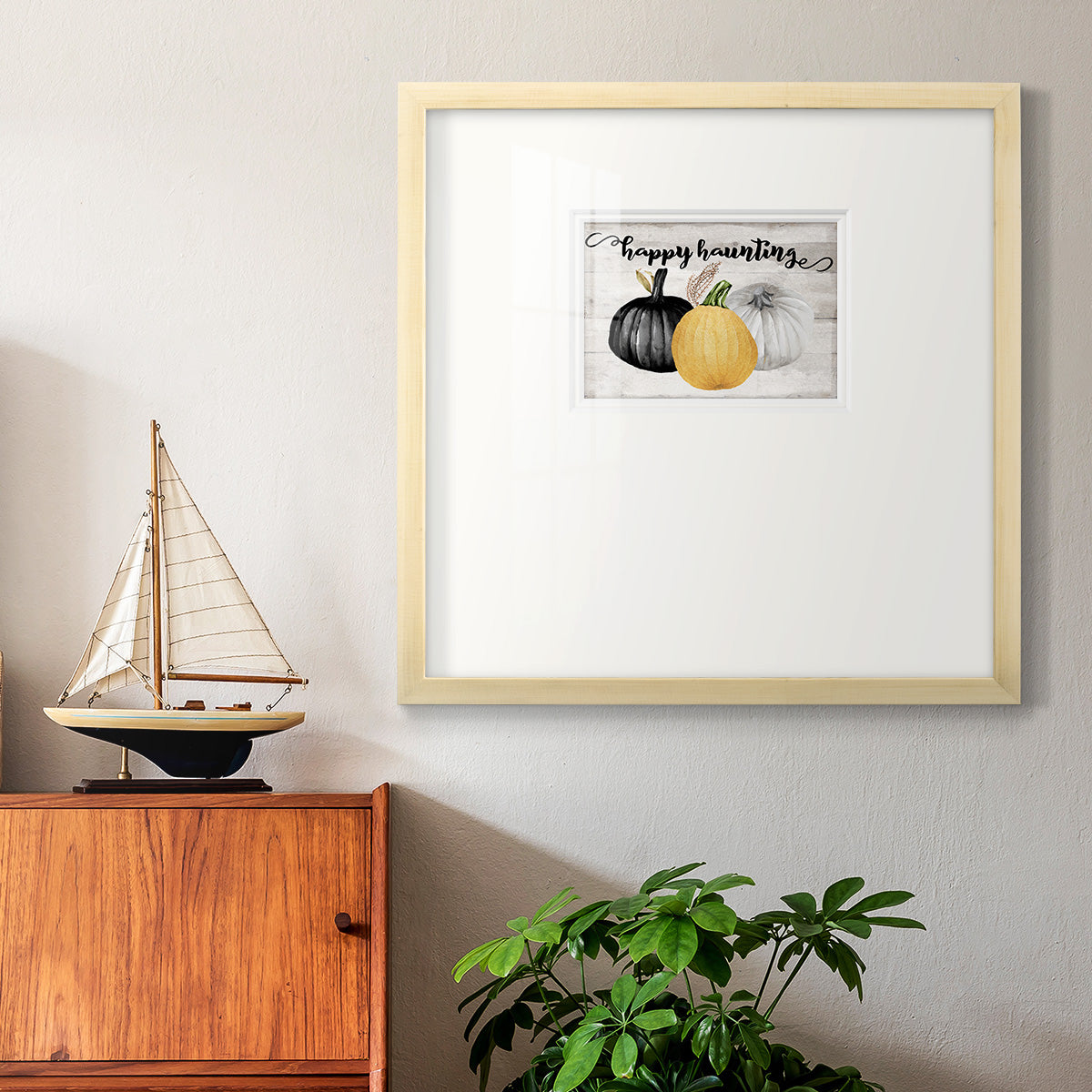 Happy Haunting Premium Framed Print Double Matboard