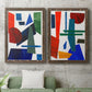 Colorful Shapes III - Premium Framed Canvas 2 Piece Set - Ready to Hang